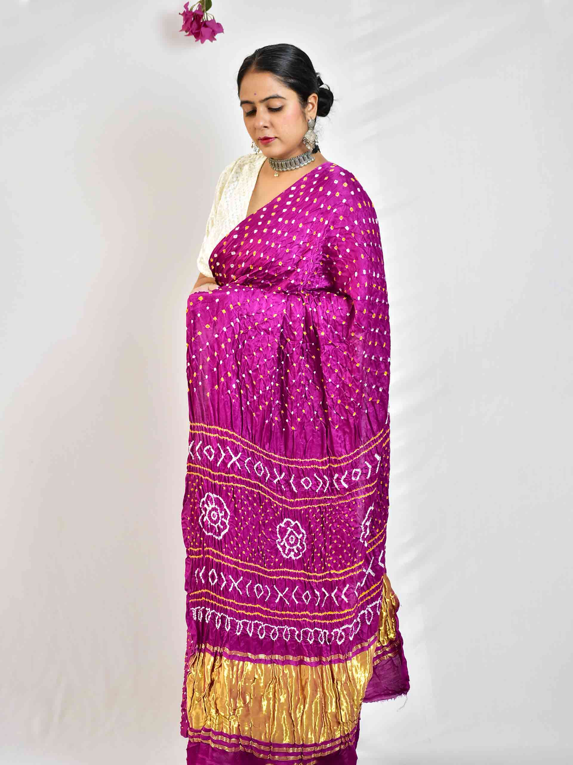 Hasi -  Rai Bandhej zari pallu Gajji Silk Saree