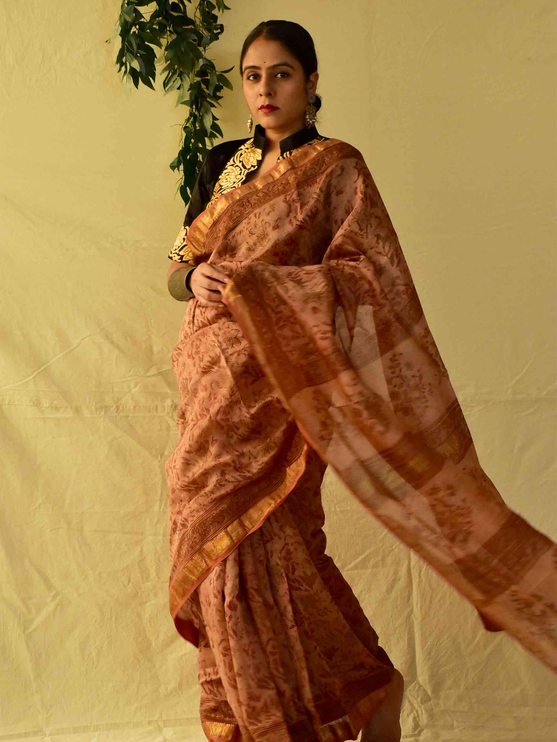 Meena- Dabu Maheshwari silk saree