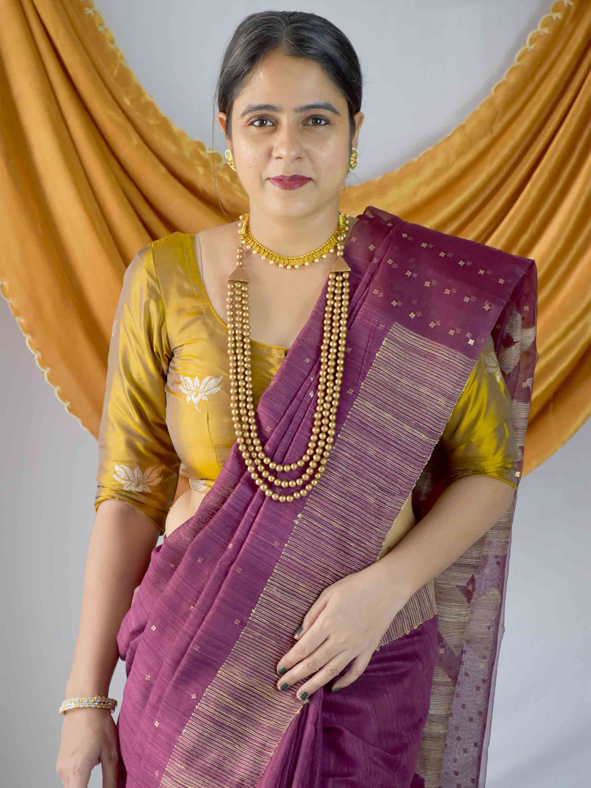 Matka Silk Jamdani Saree