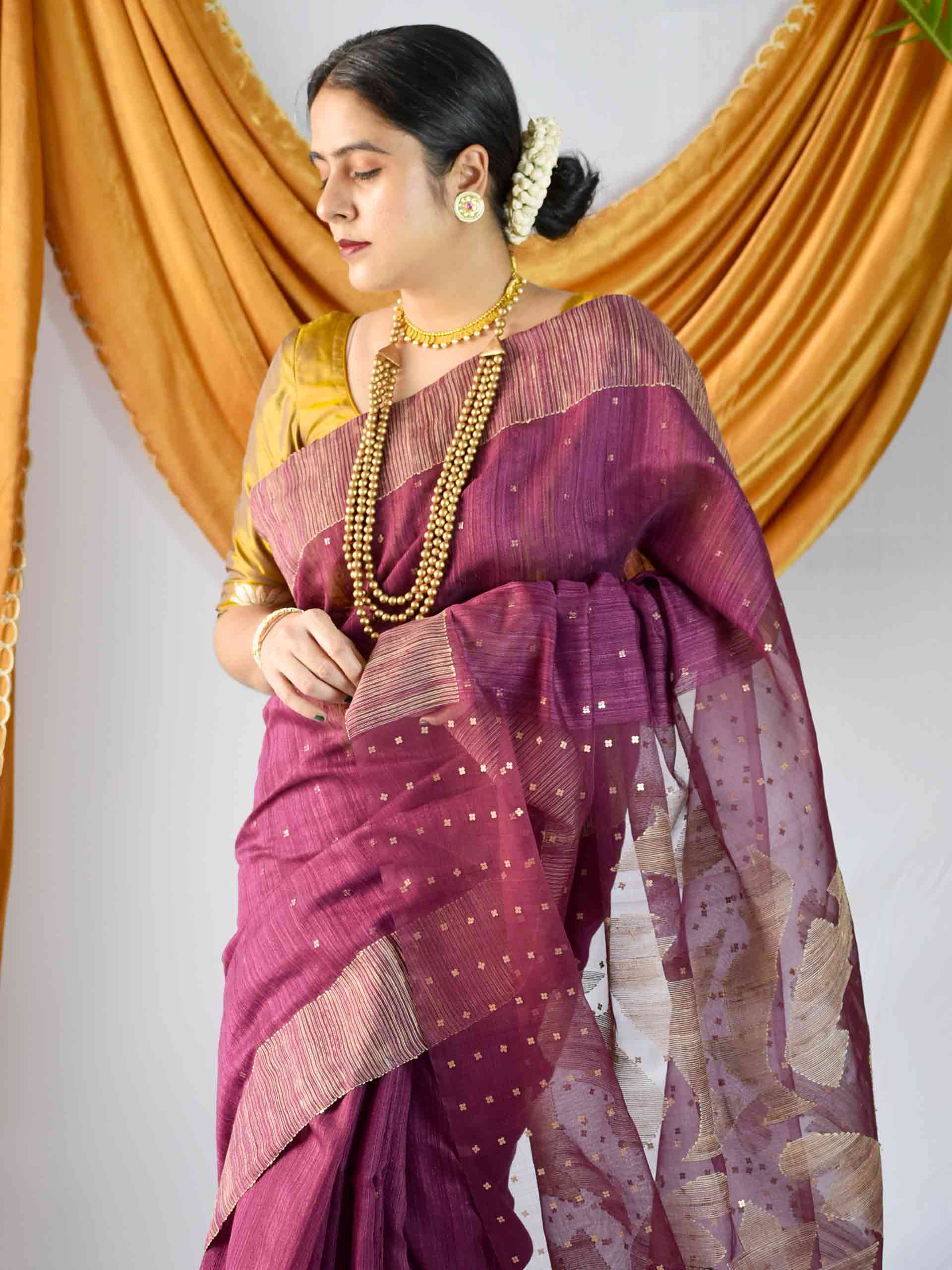 Matka Silk Jamdani Saree