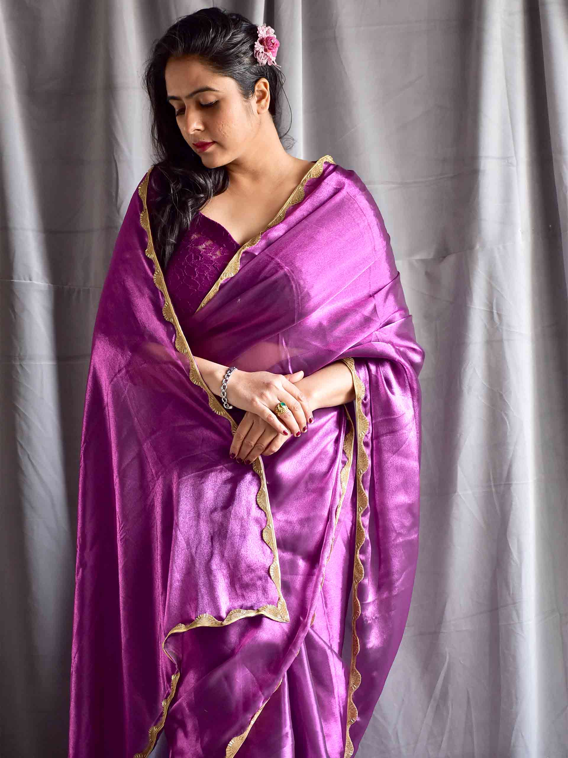 Buy Purple Panache Organza Saree Online