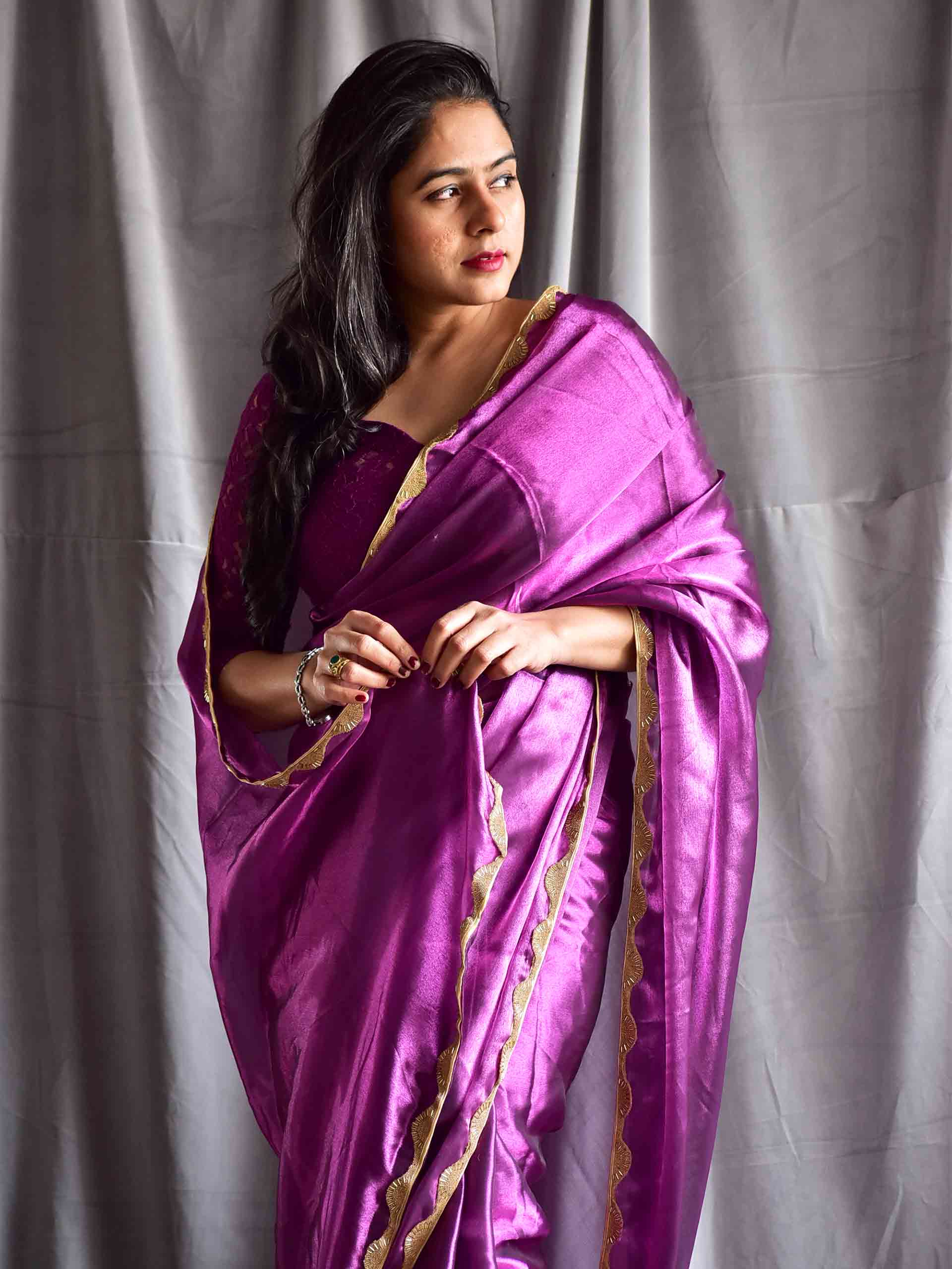 Buy Purple Panache Organza Saree Online