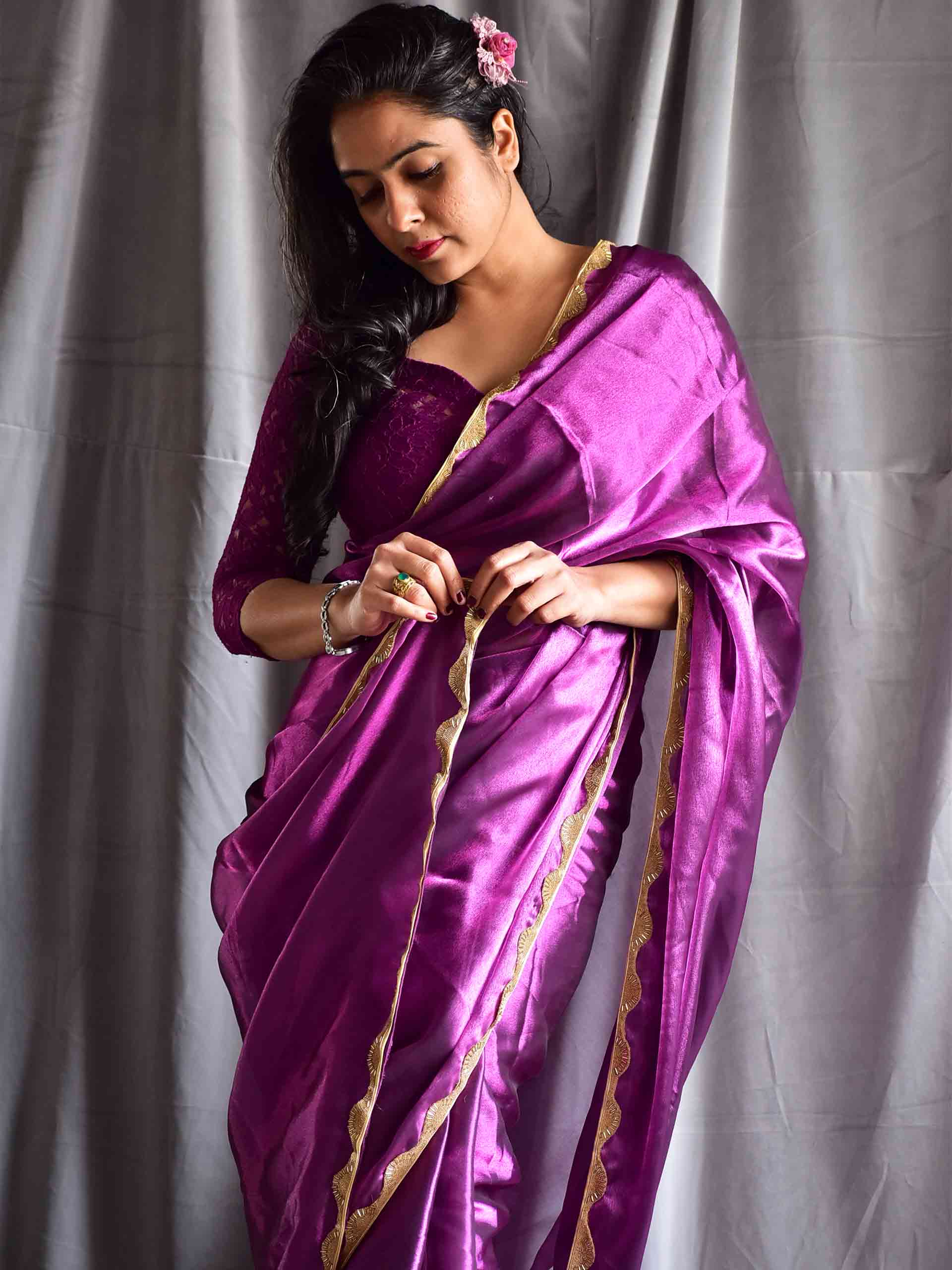 Buy Purple Panache Organza Saree Online