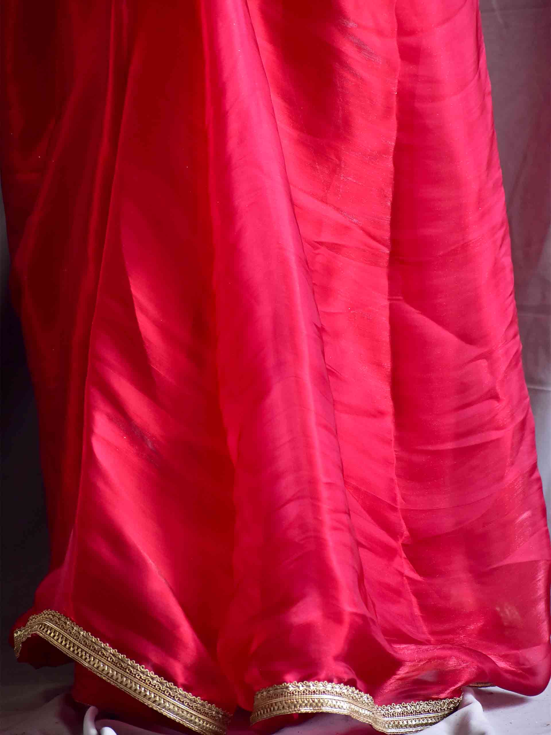 Paradisiac Red - Organza saree