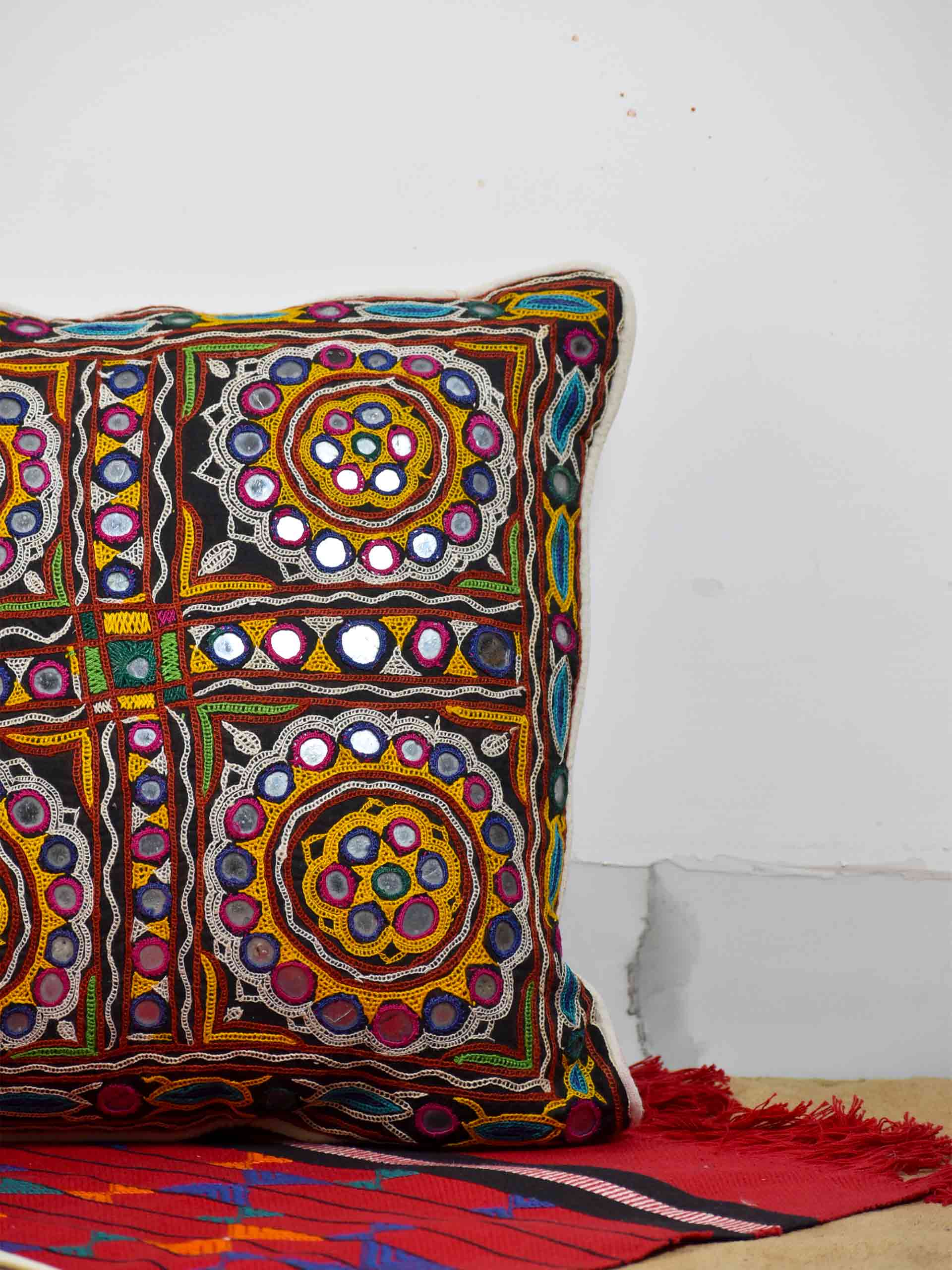 Indian Mirror Work Cushion Covers