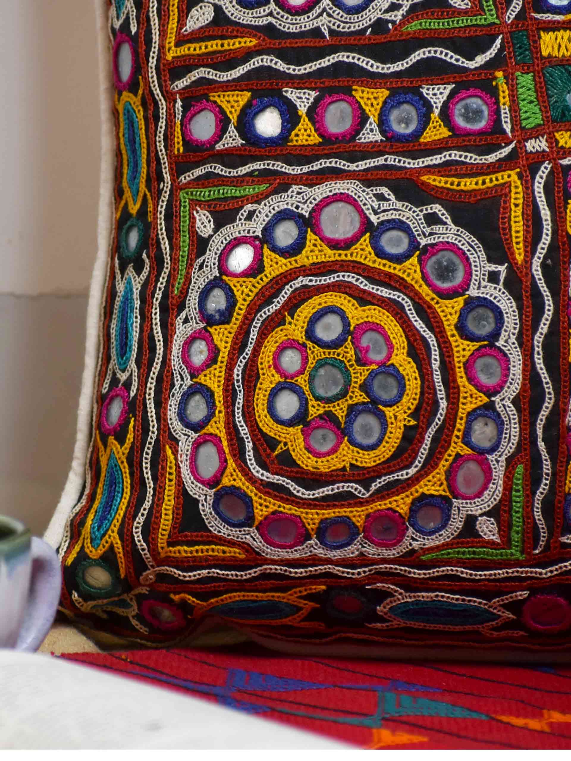 Indian Mirror Work Cushion Covers
