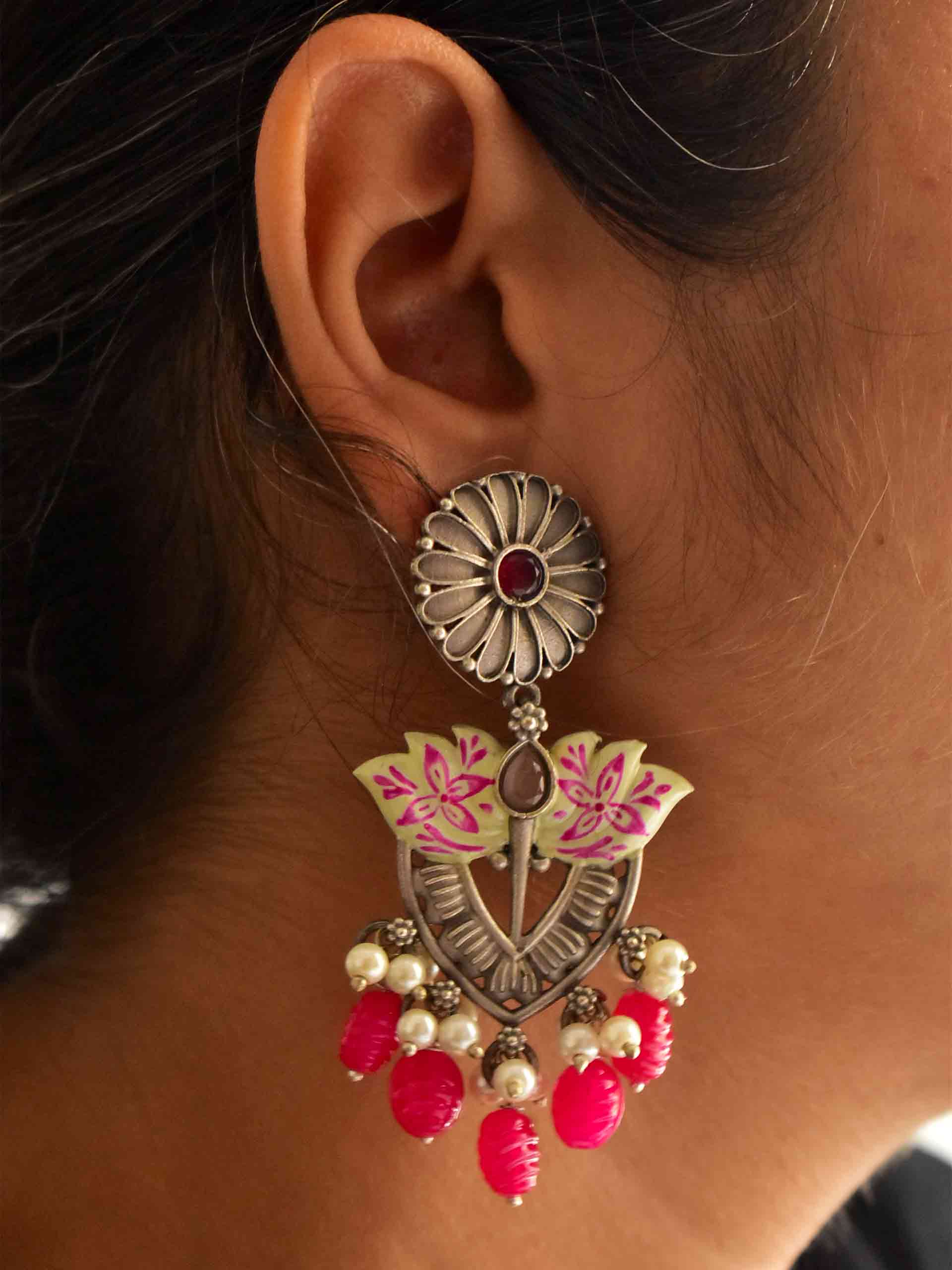 safeda - enamel earring