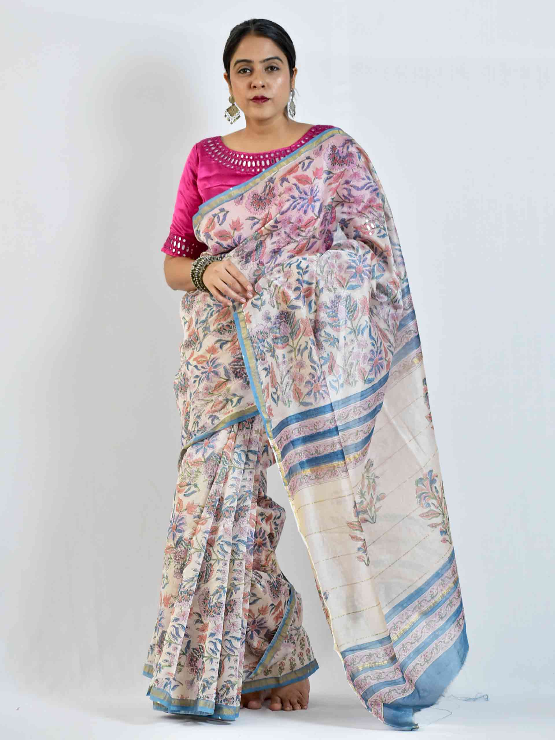 Tum ho - Dabu Chanderi silk saree