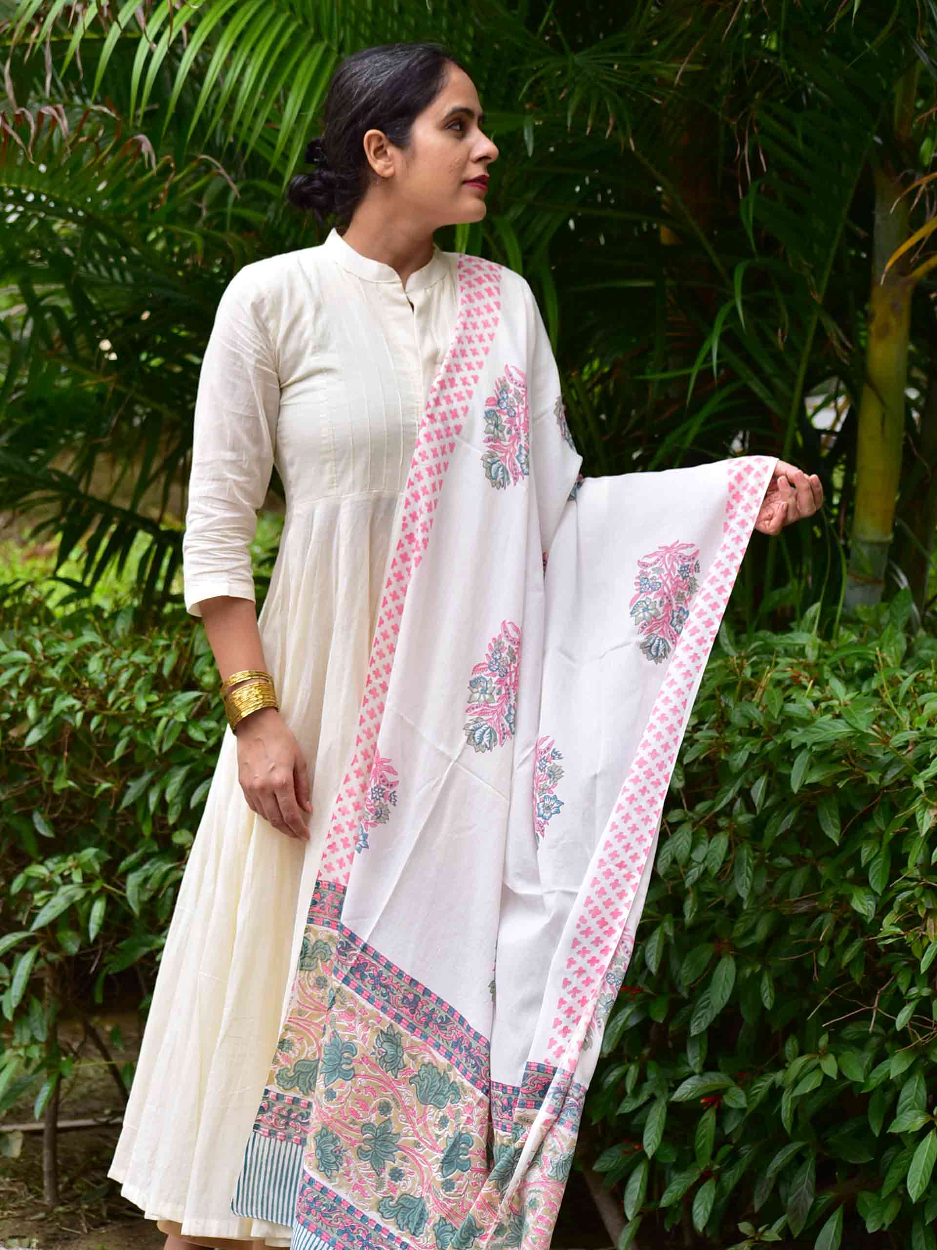 Nazm -  mul cotton Dupatta