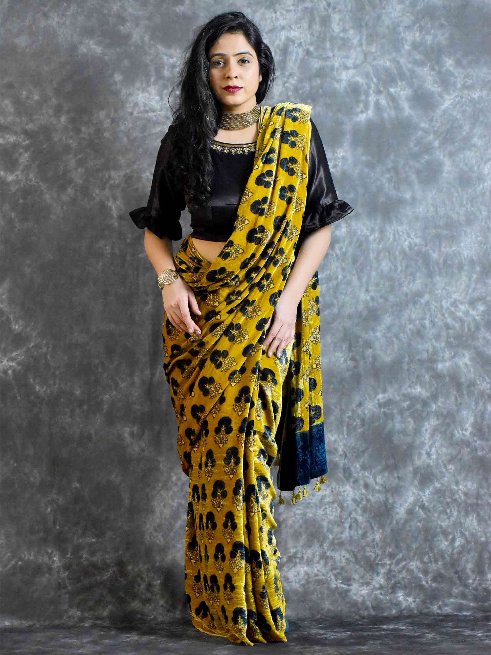 Buy Ajrakh Silk Saree Online