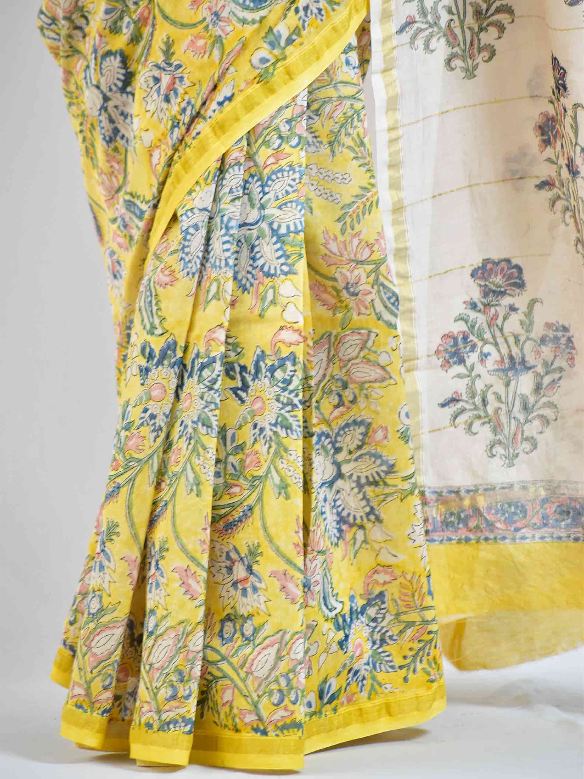 saanso - Dabu Chanderi silk saree