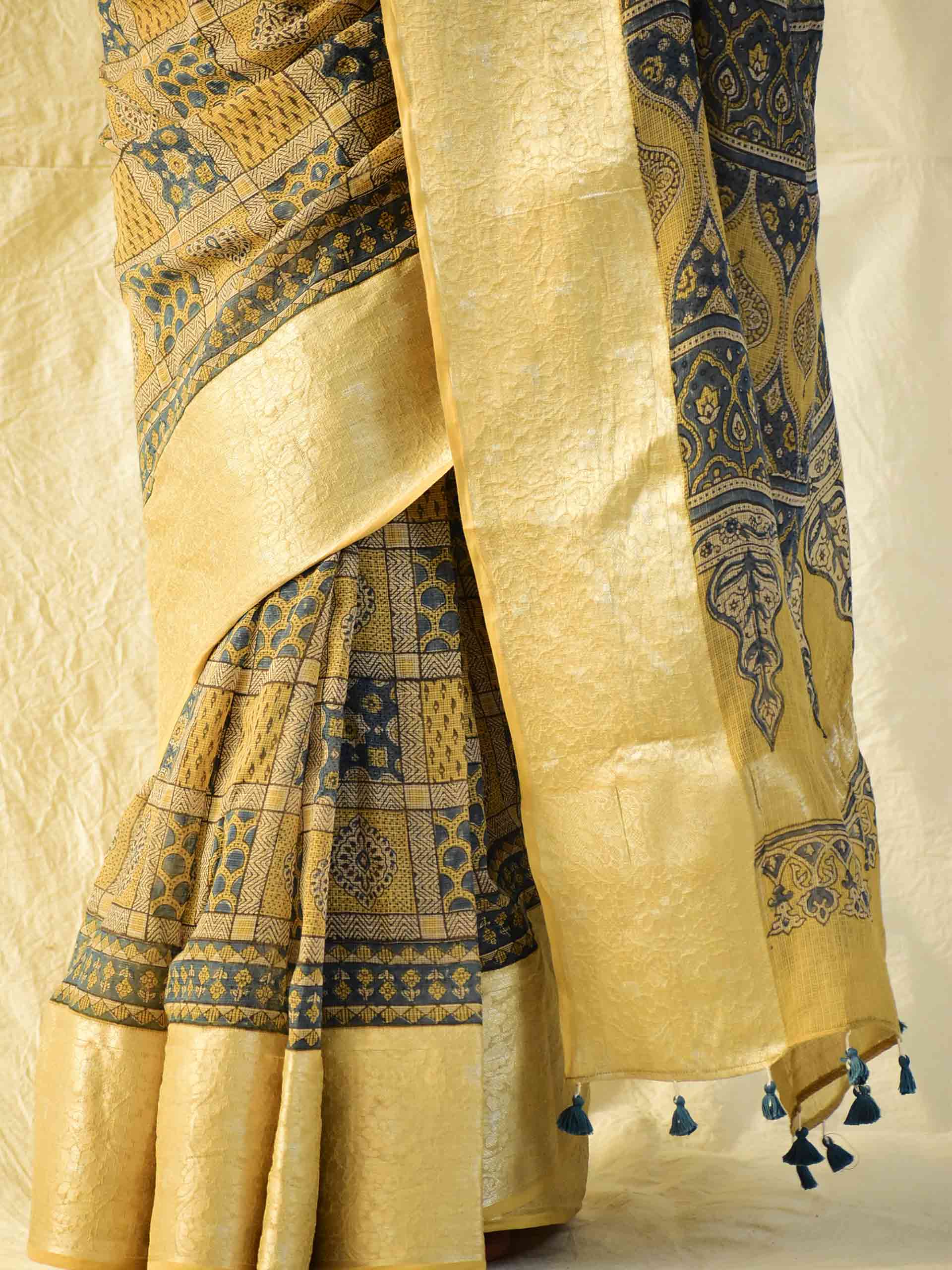 Ajrakh handloom Kota Doria saree