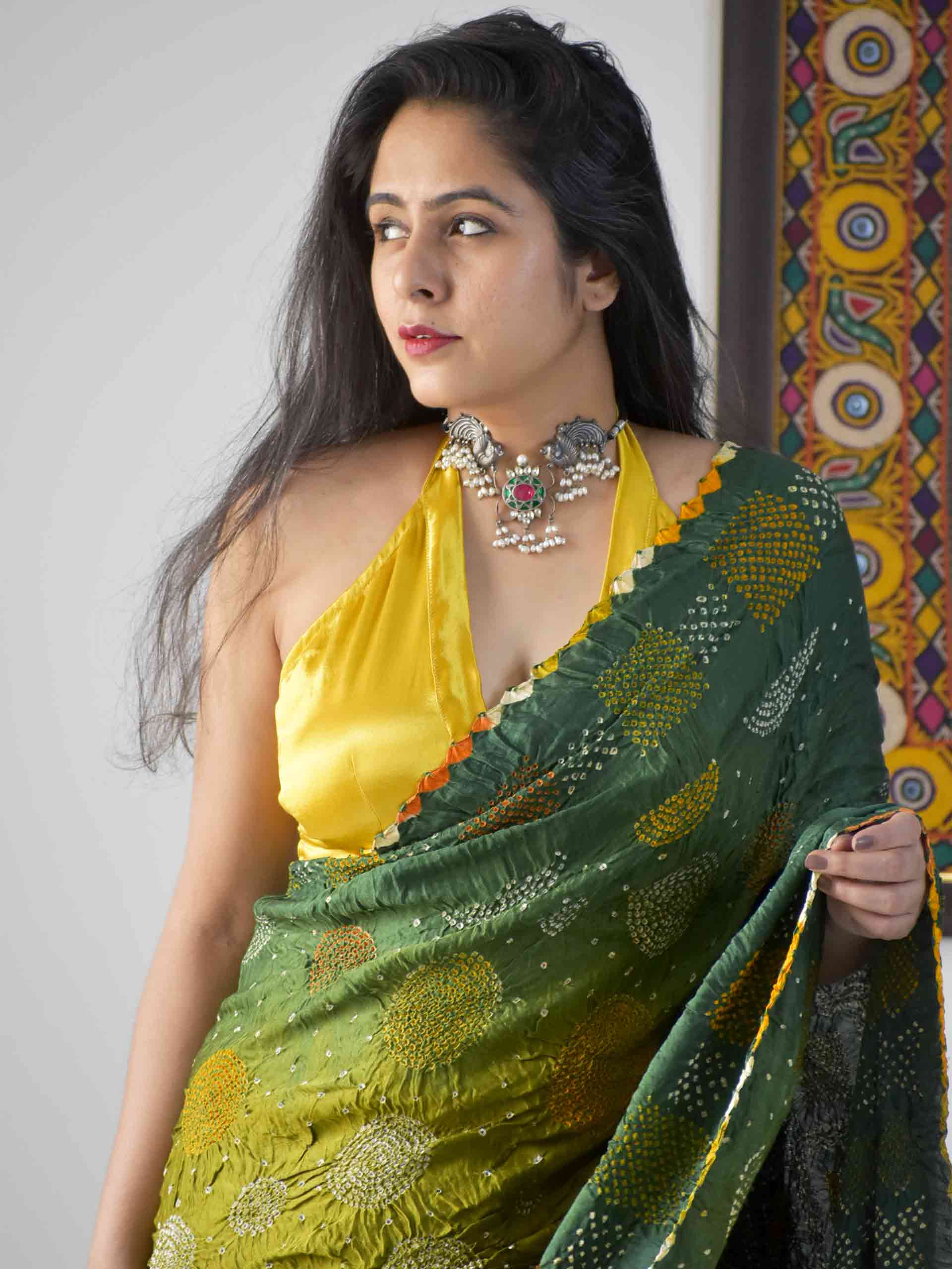 Yellow Rush Mashru Silk Blouse