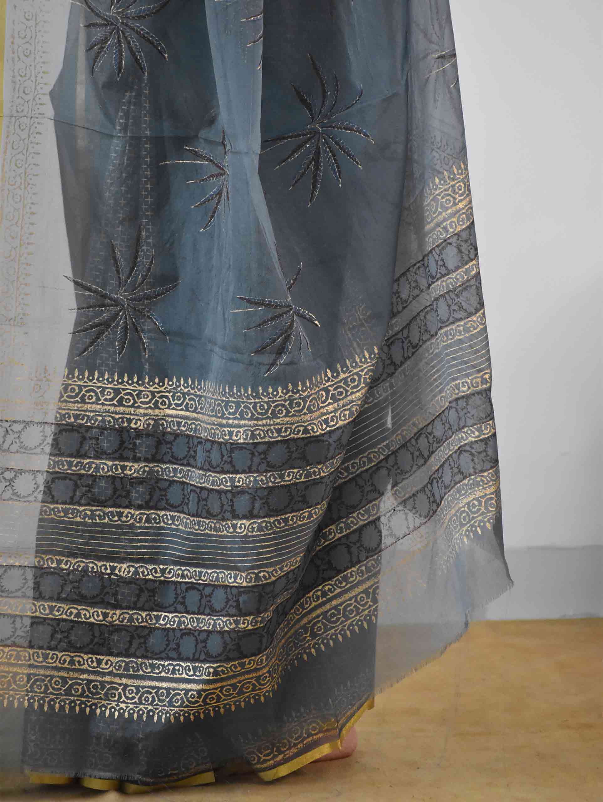 Buy Hand Painted Organza Silk Sarees