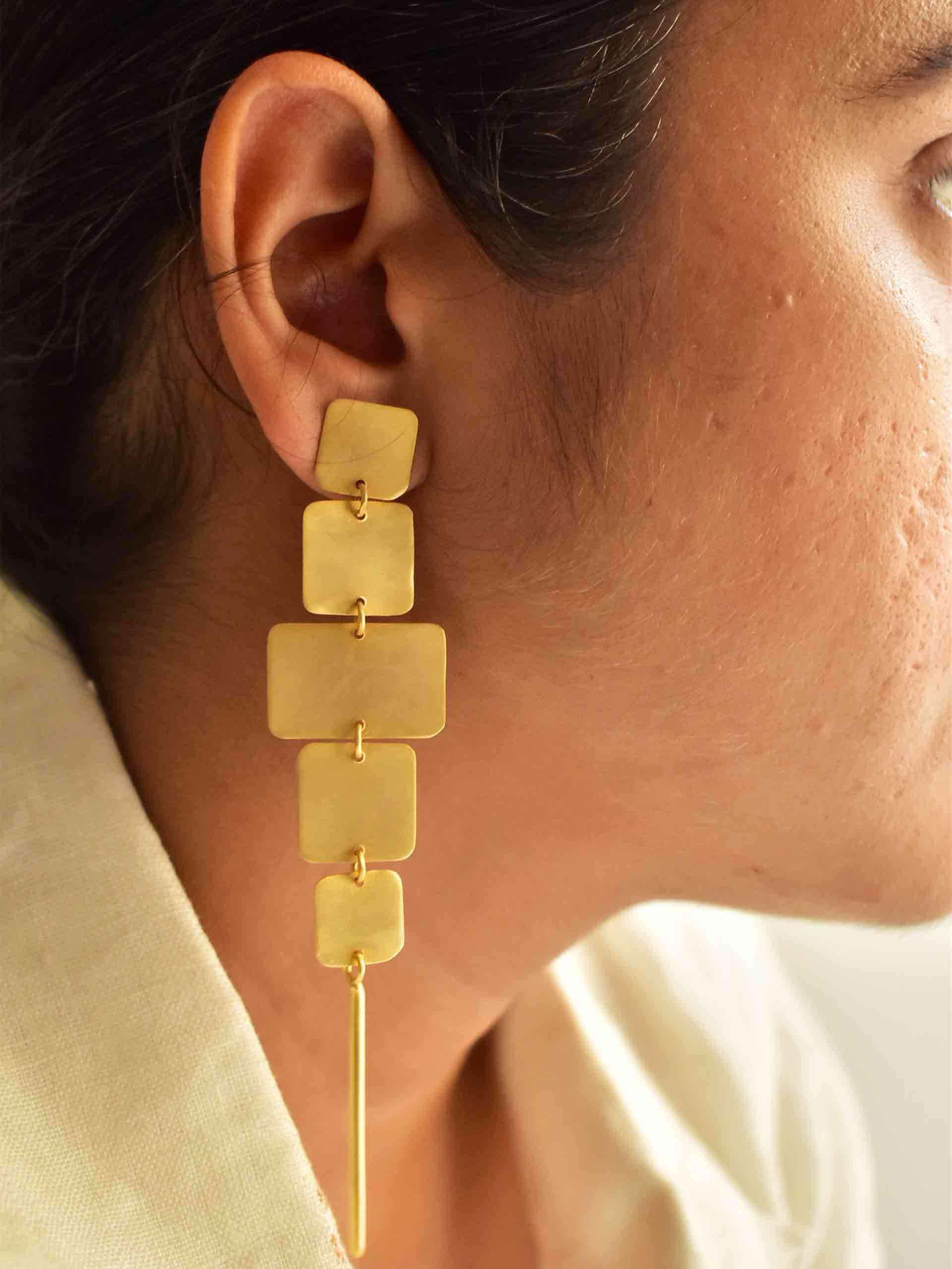 Ladder - gold plated earrings
