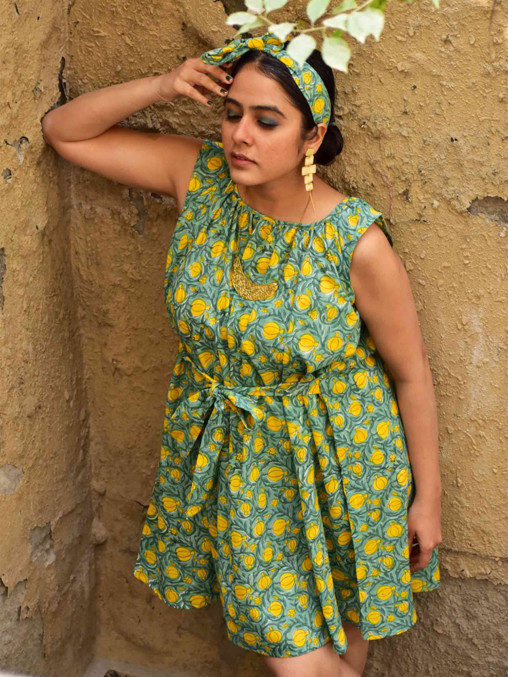 Humsafar - Sanganeri Dress with Head band