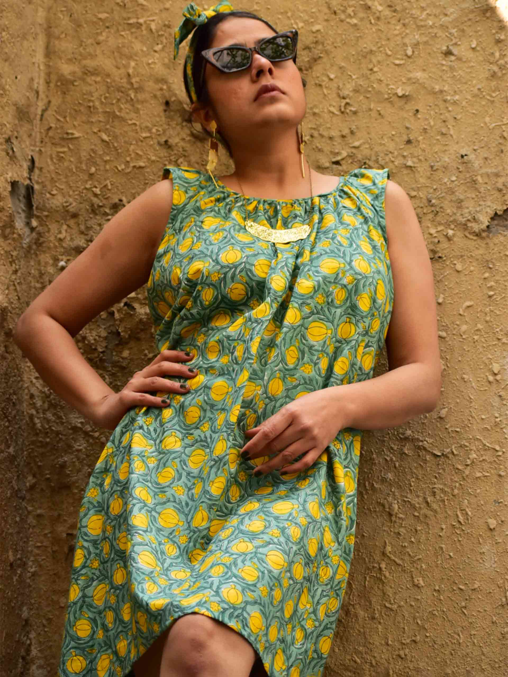 Humsafar - Sanganeri Dress with Head band