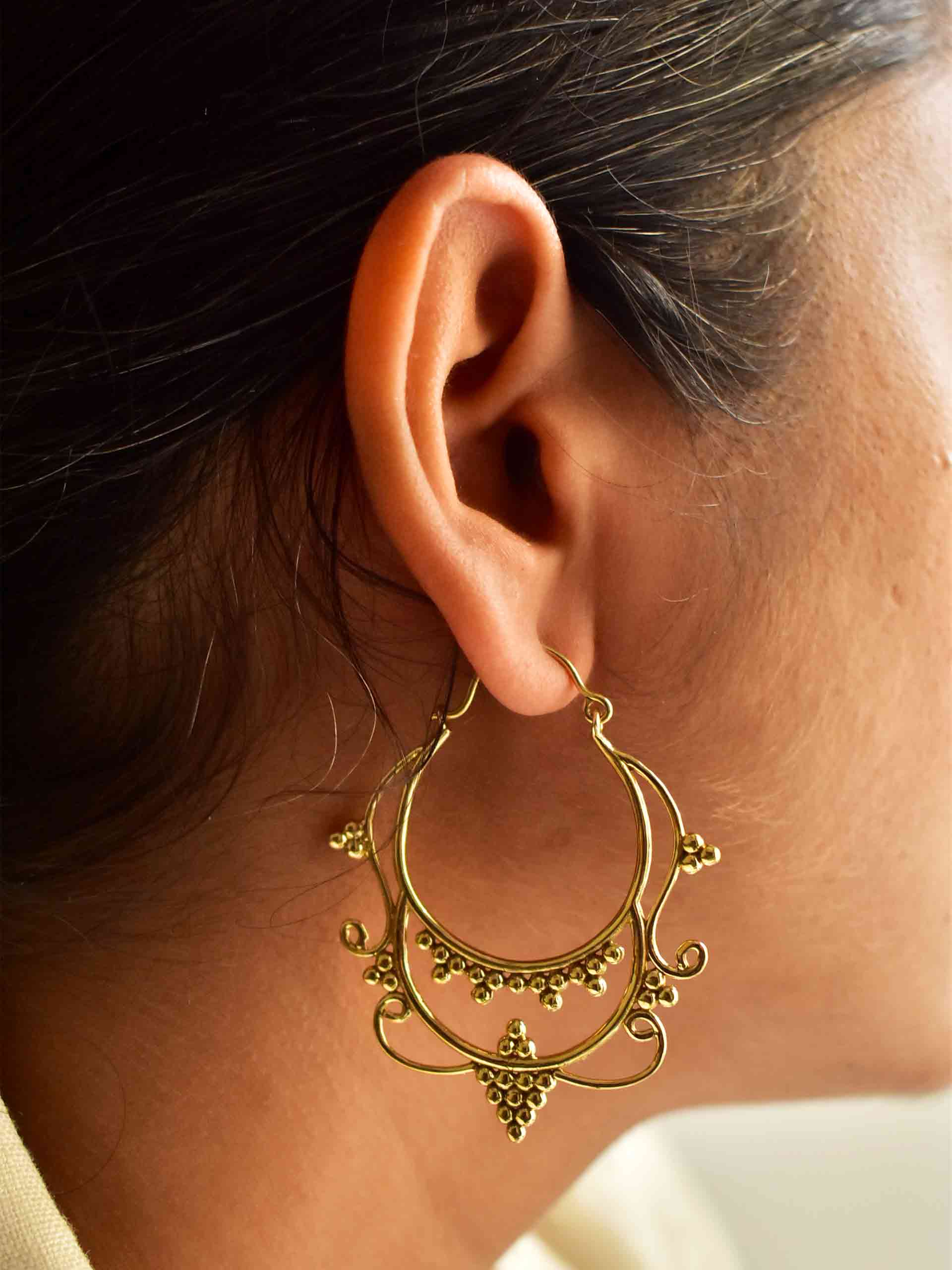 Victorian - Gold plated earring