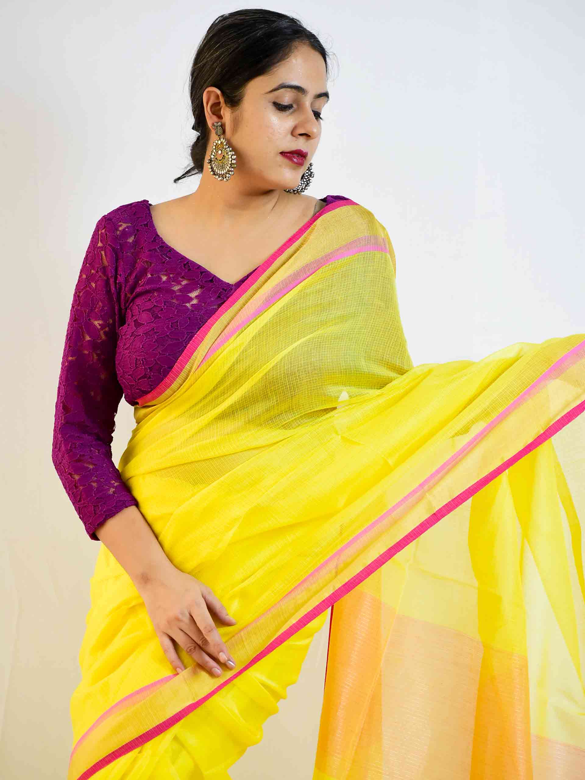 Bumblebee - Bengal handloom Zari Kota saree