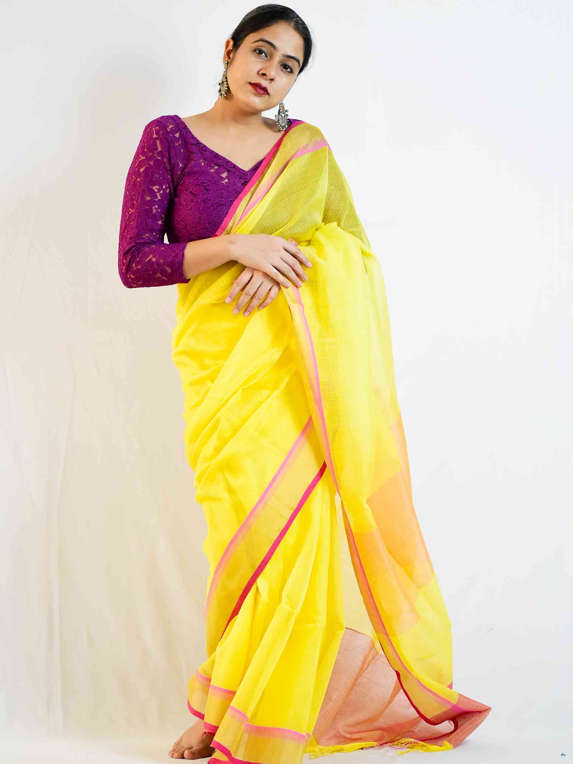 Bumblebee - Bengal handloom Zari Kota saree