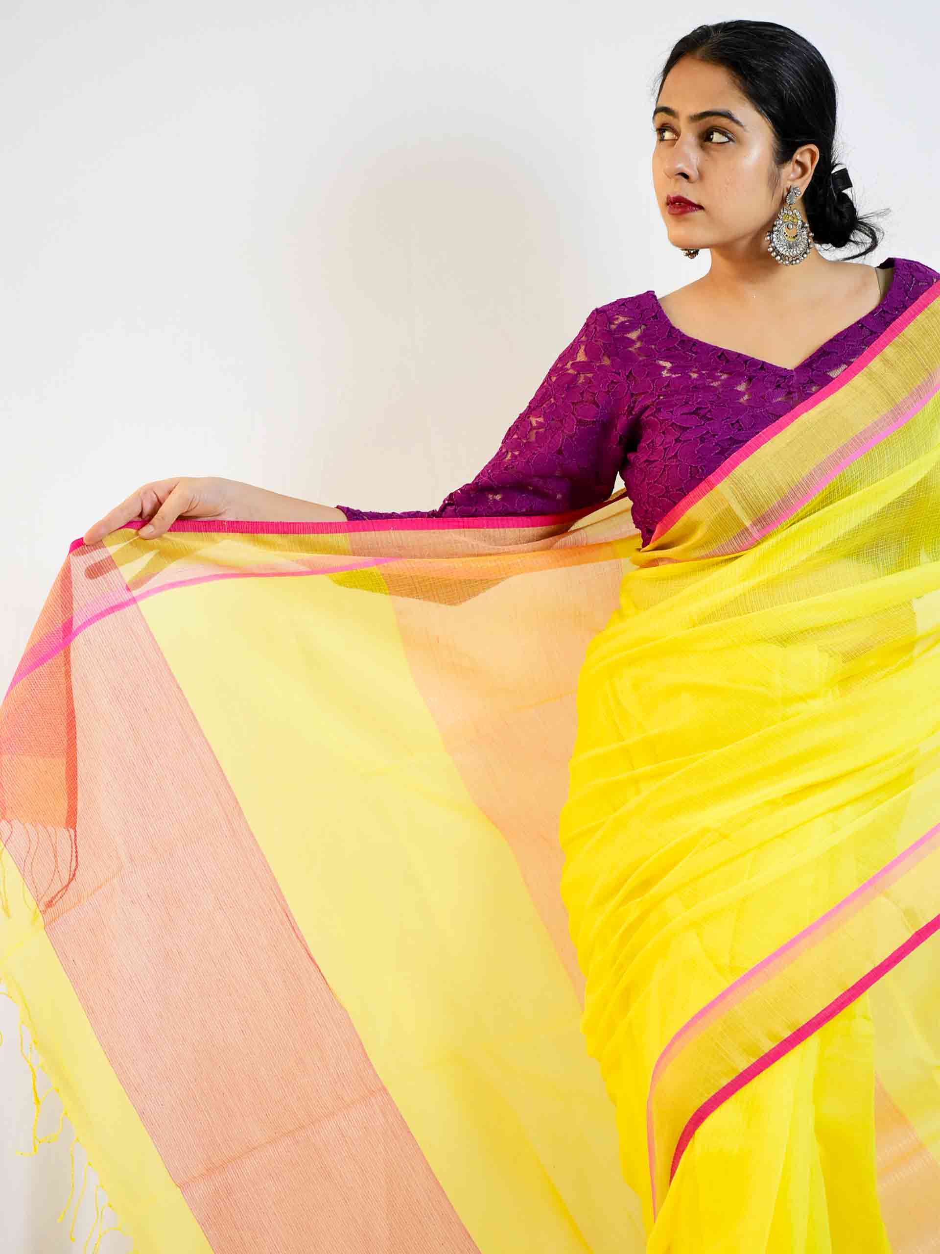 Bumblebee - Bengal handloom Zari Kota saree