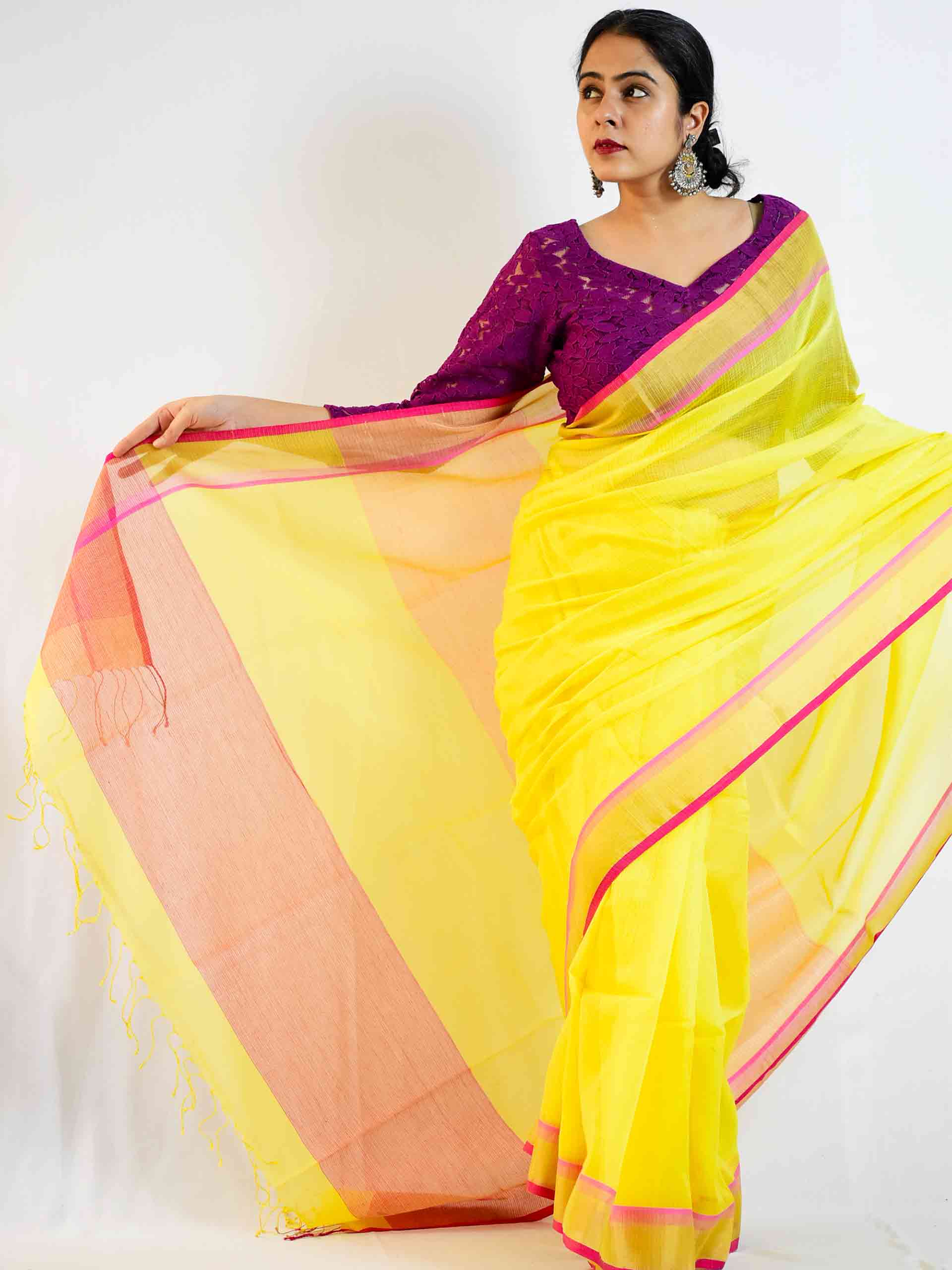 Bumblebee - Bengal handloom Zari Kota saree